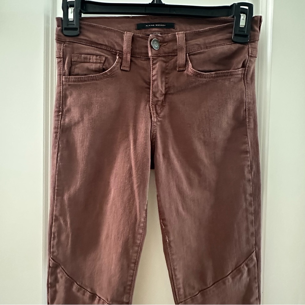 Flying Monkey Burgundy Mid Rise Ankle Skinny Jeans Size 23 - Picture 8 of 8